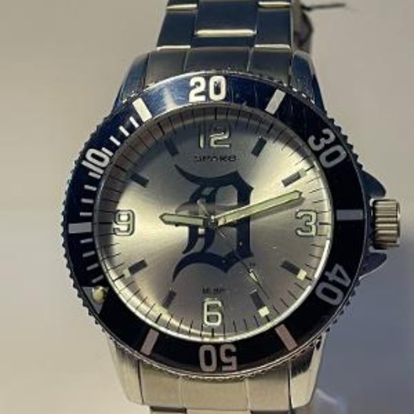 Detroit Tigers MLB Team Logo Stainless-Steel Silver Men's Watch by SPARO NEW - Picture 1 of 9